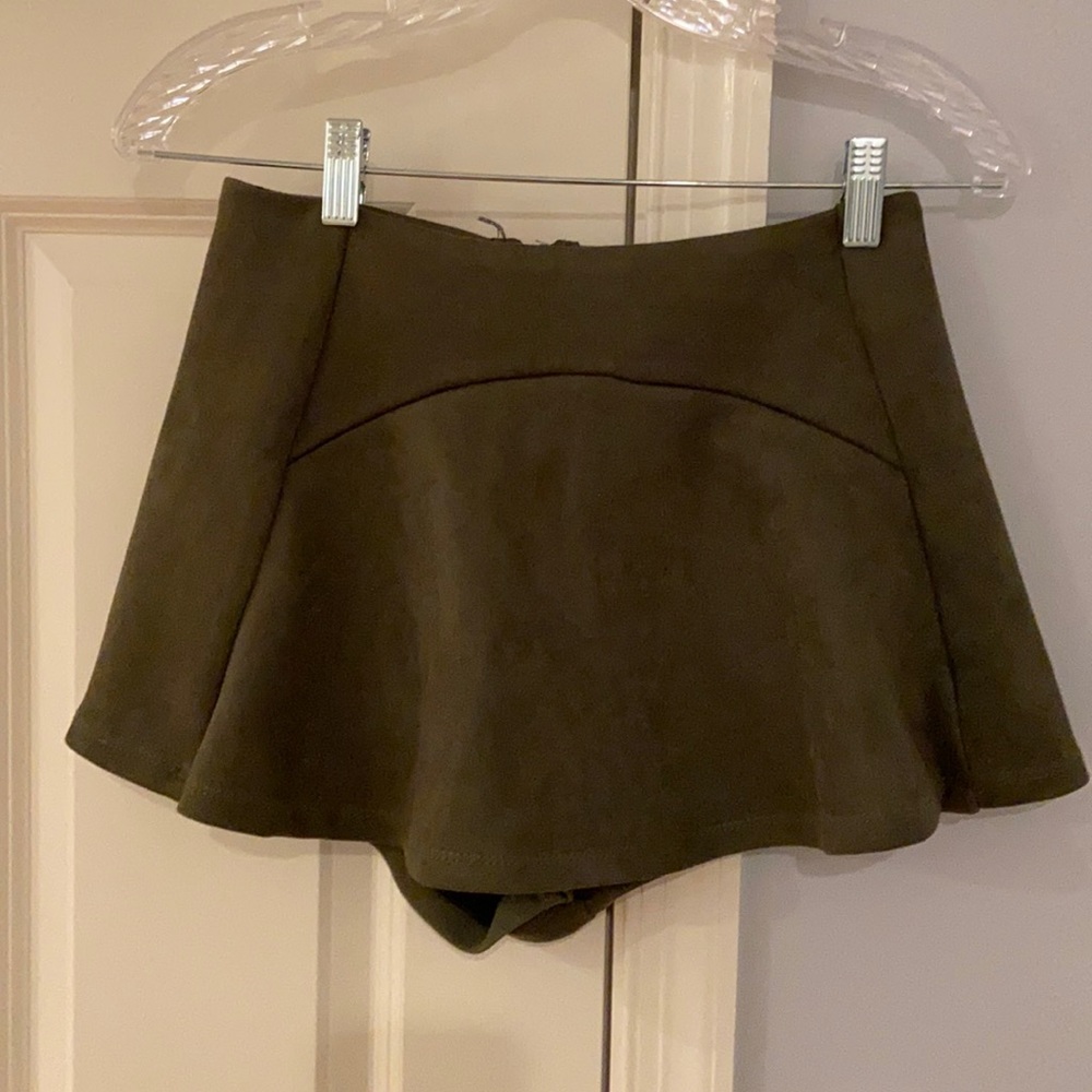 Seek The Label (LF) Green Faux Suede Skort
